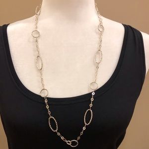 JK Designs Silver Tone Long Link Necklace